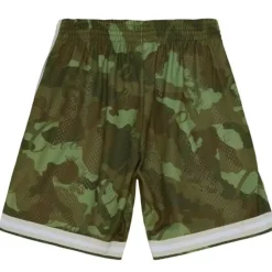 Men Mitchell & Ness Shorts-Ghost Green Camo Swingman Boston Celtics 1985-86 Shorts