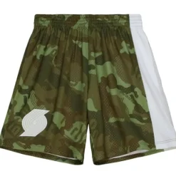 Men Mitchell & Ness Shorts-Ghost Green Camo Swingman Portland Trail Blazers 1991-92 Shorts