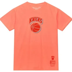 Men Mitchell & Ness T-Shirts & Tops-Golden Hour Glaze Ss Tee New York Knicks