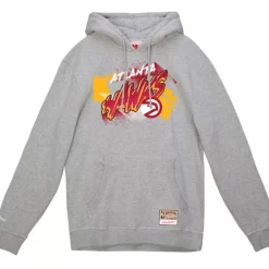 Men Mitchell & Ness Hoodies & Sweatshirts-Graff Hoodie Atlanta Hawks