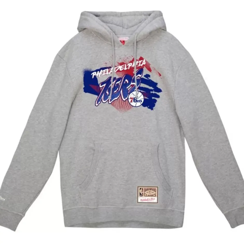 Men Mitchell & Ness Hoodies & Sweatshirts-Graff Hoodie Philadelphia 76Ers