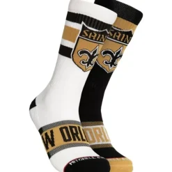 Woman Mitchell & Ness Accessories-Hail Mary Crew Socks New Orleans Saints