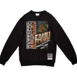 Men Mitchell & Ness Hoodies & Sweatshirts-Halftime Script Crew Florida A&M University