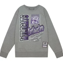 Men Mitchell & Ness Hoodies & Sweatshirts-Halftime Script Crew Northwestern University