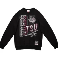 Men Mitchell & Ness Hoodies & Sweatshirts-Halftime Script Crew Texas Southern University