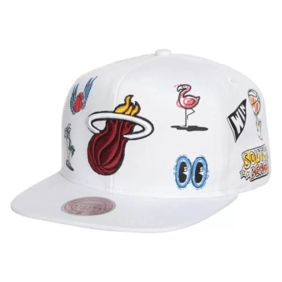 Mitchell & Ness Snapback-Hand Drawn Snapback Miami Heat