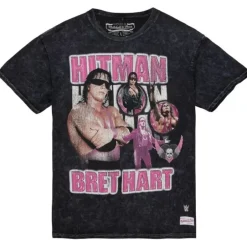 Men Mitchell & Ness T-Shirts & Tops-Hart Forever Tee Bret Hitman Hart