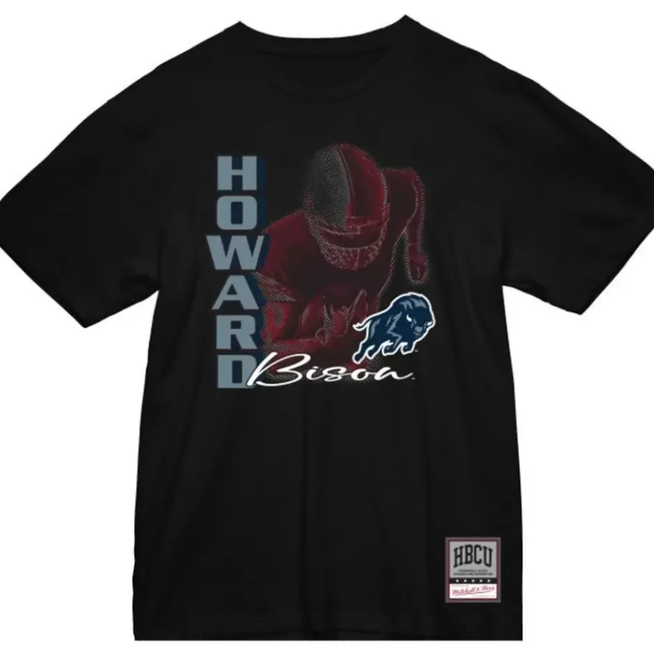 Men Mitchell & Ness T-Shirts & Tops-Hbcu Blitzed Tee Howard University