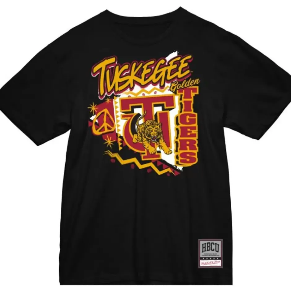Men Mitchell & Ness T-Shirts & Tops-Hbcu Clutched Tee Tuskegee University
