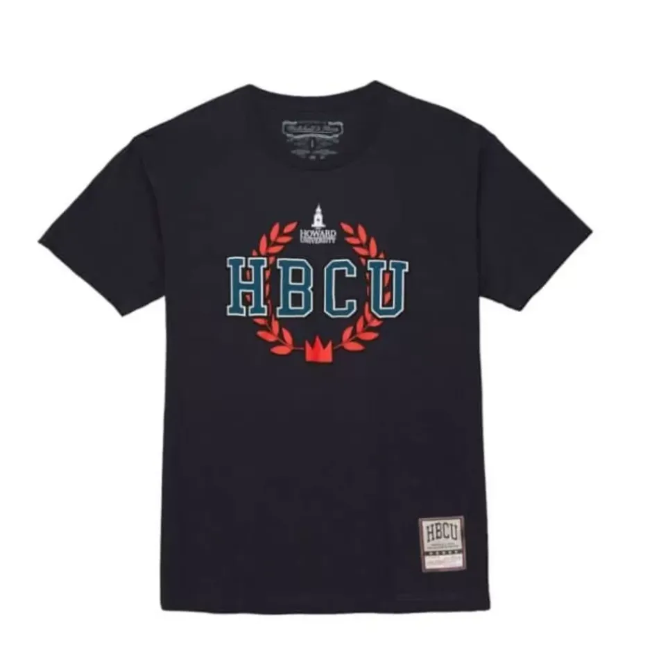 Men Mitchell & Ness T-Shirts & Tops-Hbcu Wreath Tee Howard University