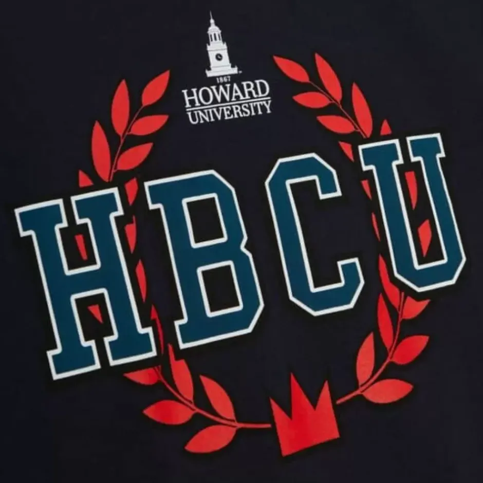Men Mitchell & Ness T-Shirts & Tops-Hbcu Wreath Tee Howard University