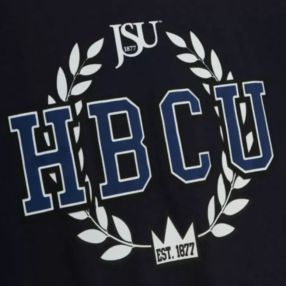 Men Mitchell & Ness T-Shirts & Tops-Hbcu Wreath Tee Jackson State University