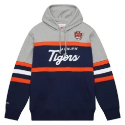 Men Mitchell & Ness Hoodies & Sweatshirts-Head Coach Hoodie Auburn University