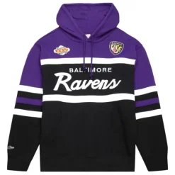Men Mitchell & Ness Hoodies & Sweatshirts-Head Coach Hoodie Baltimore Ravens