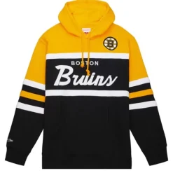 Men Mitchell & Ness Hoodies & Sweatshirts-Head Coach Hoodie Boston Bruins