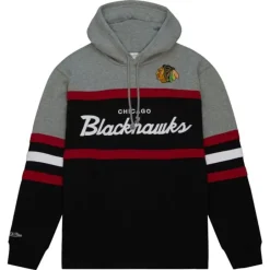 Men Mitchell & Ness Hoodies & Sweatshirts-Head Coach Hoodie Chicago Blackhawks