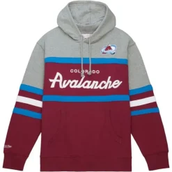 Men Mitchell & Ness Hoodies & Sweatshirts-Head Coach Hoodie Colorado Avalanche