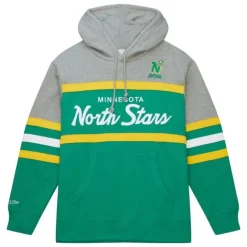 Men Mitchell & Ness Hoodies & Sweatshirts-Head Coach Hoodie Minnesota North Stars