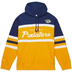 Men Mitchell & Ness Hoodies & Sweatshirts-Head Coach Hoodie Nashville Predators