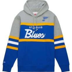 Men Mitchell & Ness Hoodies & Sweatshirts-Head Coach Hoodie St. Louis Blues