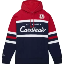 Men Mitchell & Ness Hoodies & Sweatshirts-Head Coach Hoodie St. Louis Cardinals