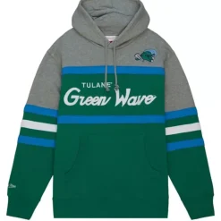 Men Mitchell & Ness Hoodies & Sweatshirts-Head Coach Hoodie Tulane University