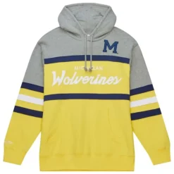 Men Mitchell & Ness Hoodies & Sweatshirts-Head Coach Hoodie University Of Michigan