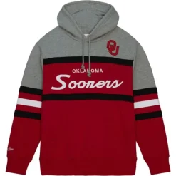Men Mitchell & Ness Hoodies & Sweatshirts-Head Coach Hoodie University Of Oklahoma