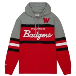 Men Mitchell & Ness Hoodies & Sweatshirts-Head Coach Hoodie University Of Wisconsin - Madison