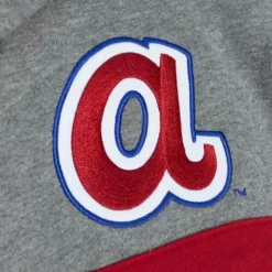 Men Mitchell & Ness Hoodies & Sweatshirts-Headcoach Hoody Atlanta Braves