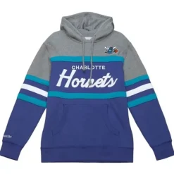 Men Mitchell & Ness Hoodies & Sweatshirts-Headcoach Hoody Charlotte Hornets