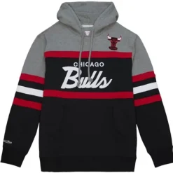 Men Mitchell & Ness Hoodies & Sweatshirts-Headcoach Hoody Chicago Bulls