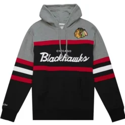 Men Mitchell & Ness Hoodies & Sweatshirts-Headcoach Hoody Chicago Blackhawks