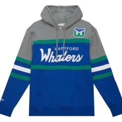 Men Mitchell & Ness Hoodies & Sweatshirts-Headcoach Hoody Hartford Whalers