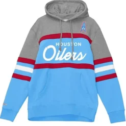 Men Mitchell & Ness Hoodies & Sweatshirts-Headcoach Hoody Houston Oilers