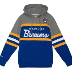 Men Mitchell & Ness Hoodies & Sweatshirts-Headcoach Hoody Milwaukee Brewers