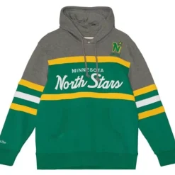 Men Mitchell & Ness Hoodies & Sweatshirts-Headcoach Hoody Minnesota North Stars