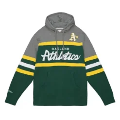 Men Mitchell & Ness Hoodies & Sweatshirts-Headcoach Hoody Oakland Athletics