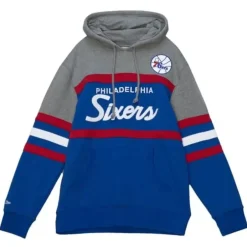 Men Mitchell & Ness Hoodies & Sweatshirts-Headcoach Hoody Philadelphia 76Ers