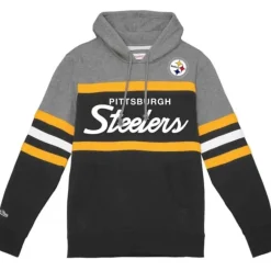 Men Mitchell & Ness Hoodies & Sweatshirts-Headcoach Hoody Pittsburgh Steelers