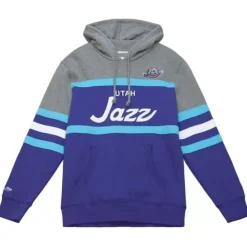 Men Mitchell & Ness Hoodies & Sweatshirts-Headcoach Hoody Utah Jazz