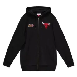 Men Mitchell & Ness Hoodies & Sweatshirts-Heavyweight Fleece Full Zip Hoodie Chicago Bulls