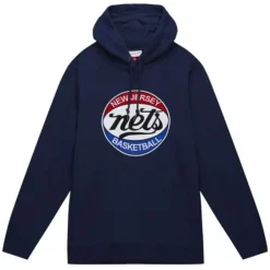 Men Mitchell & Ness Hoodies & Sweatshirts-Heavyweight Fleece Hoodie New Jersey Nets