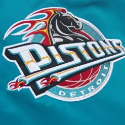 Men Mitchell & Ness Jackets & Outerwear-Heavyweight Satin Jacket Detroit Pistons