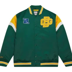 Men Mitchell & Ness Jackets & Outerwear-Heavyweight Satin Jacket Green Bay Packers