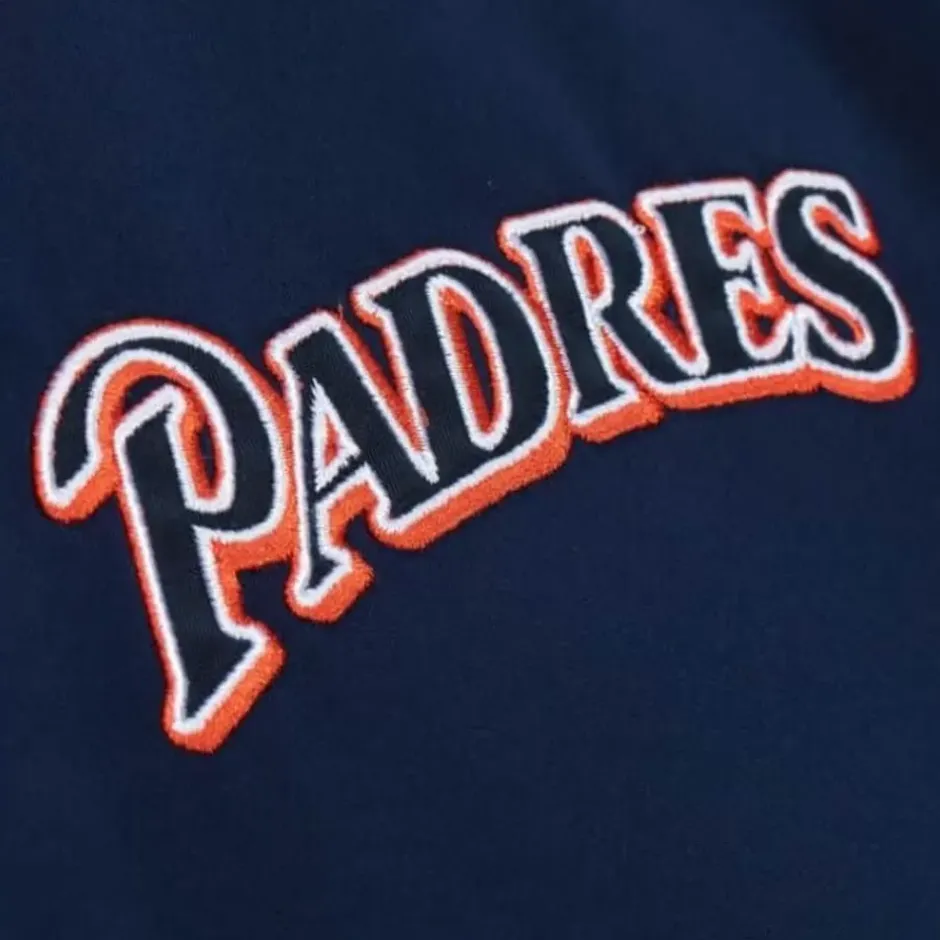 Men Mitchell & Ness Jackets & Outerwear-Heavyweight Satin Jacket San Diego Padres