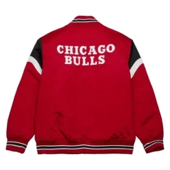 Men Mitchell & Ness Jackets & Outerwear-Heavyweight Satin Jacket Chicago Bulls