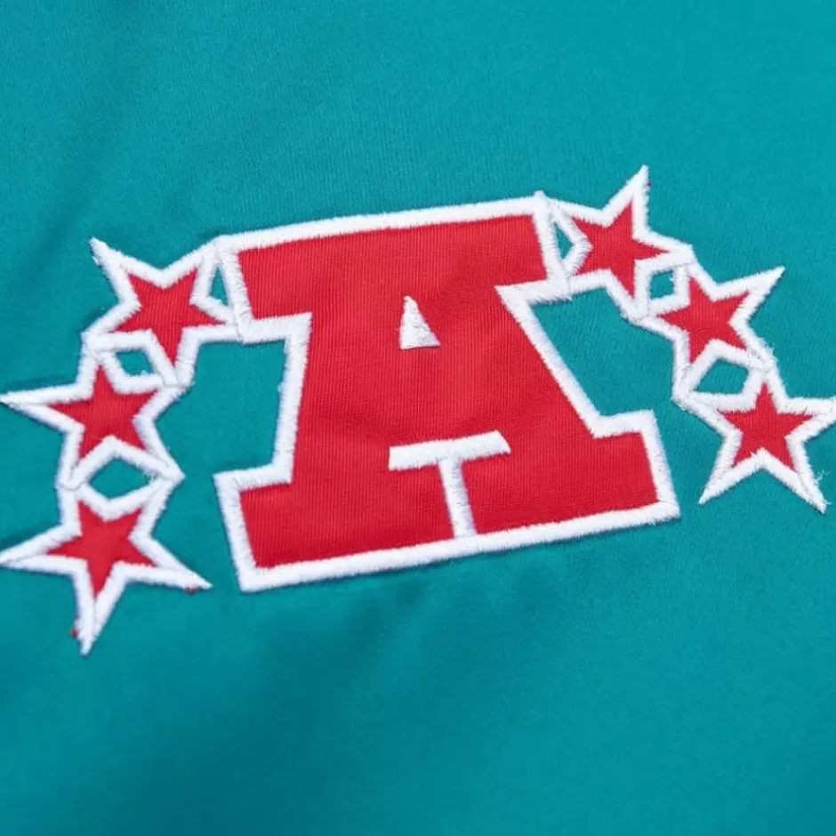 Men Mitchell & Ness Jackets & Outerwear-Heavyweight Satin Jacket Miami Dolphins