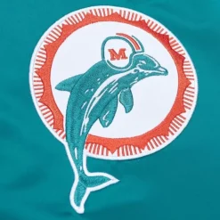 Men Mitchell & Ness Jackets & Outerwear-Heavyweight Satin Jacket Miami Dolphins