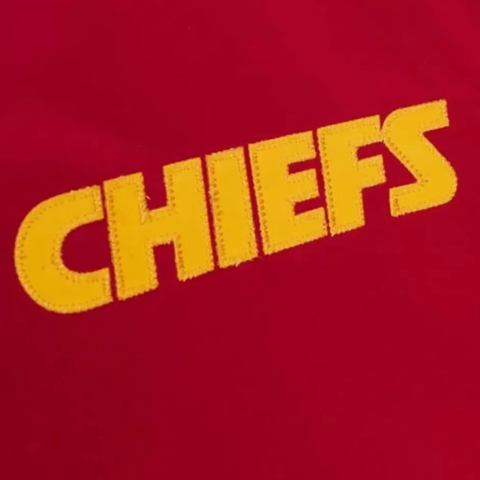 Men Mitchell & Ness Jackets & Outerwear-Heavyweight Satin Jacket Kansas City Chiefs
